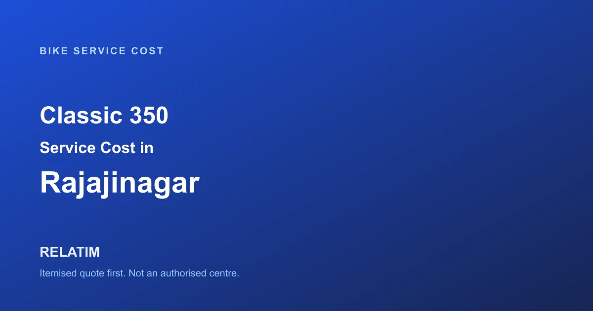 Classic 350 Service Cost in Rajajinagar, Bangalore